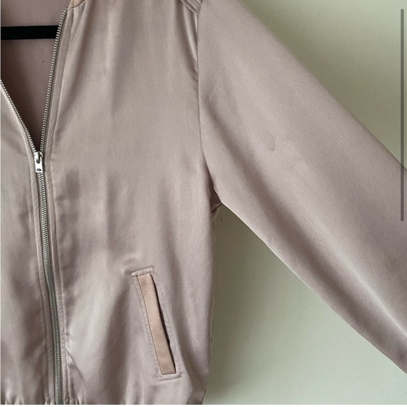 Topshop satin bomber jacket, zip closure, pink, size 2 - Picture 3 of 6